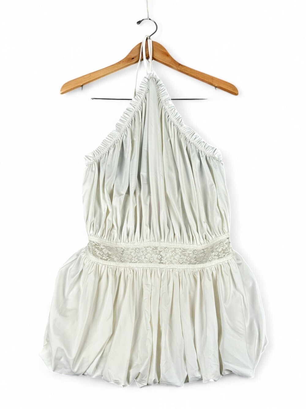 Edikted White One-Shoulder Lace Waist Mini Dress Sz S